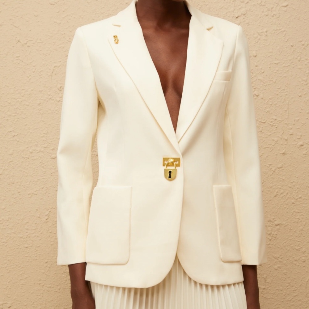 Padlock Cream Blazer Jacket